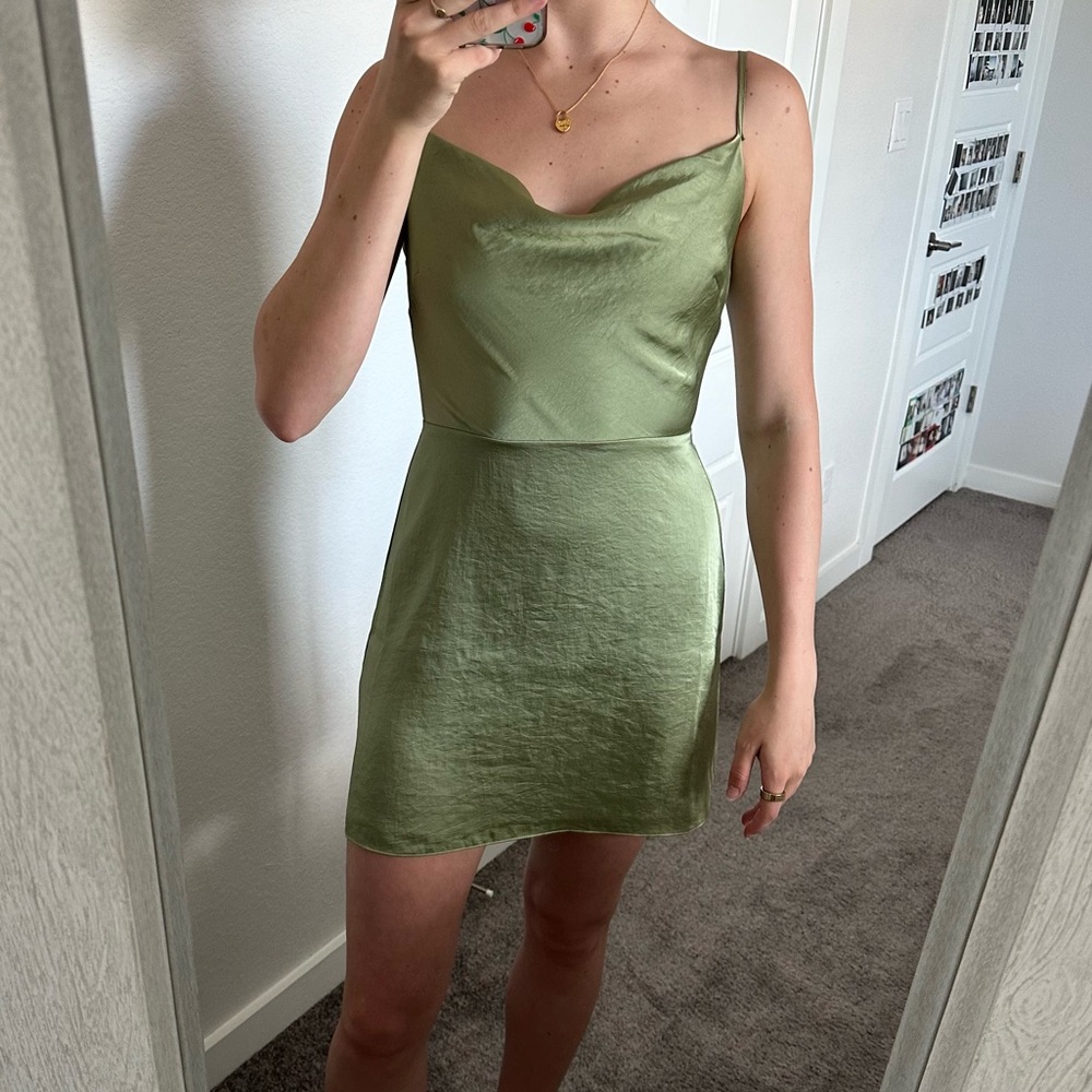 Silky green dress